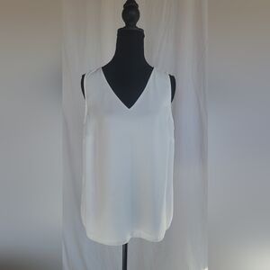 Nine West White V-Neck Blouse